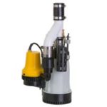 Sump pump on an all white background