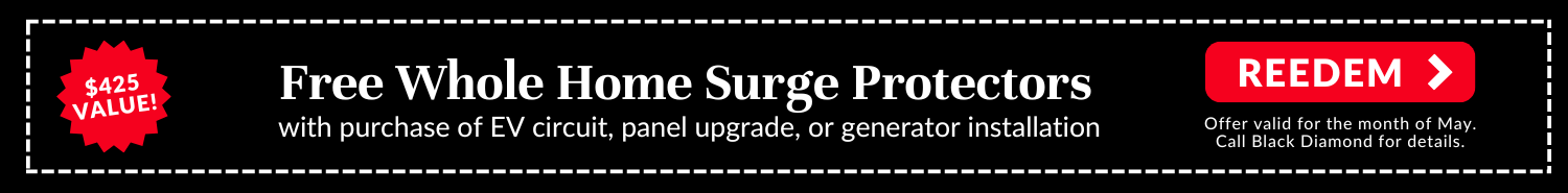 Free Whole Home Surge Protectors with purchase of EV circuit, panel upgrade or generator installation
