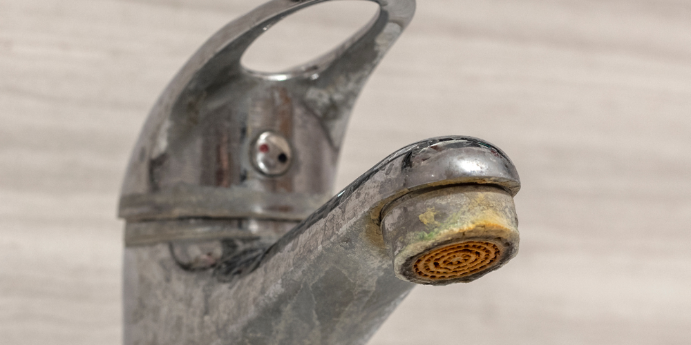 Bathroom sink faucet with rust and corrosion from hard water - How Does Hard Water Affect Your Plumbing System? - Black Diamond Plumbing & Mechanical